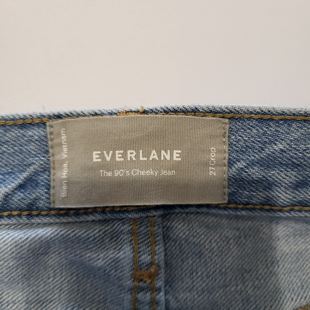 Everlane The 90s Cheeky Jean Button Fly Light Wash Organic Cotton Womens 27 Crop - Picture 9 of 10